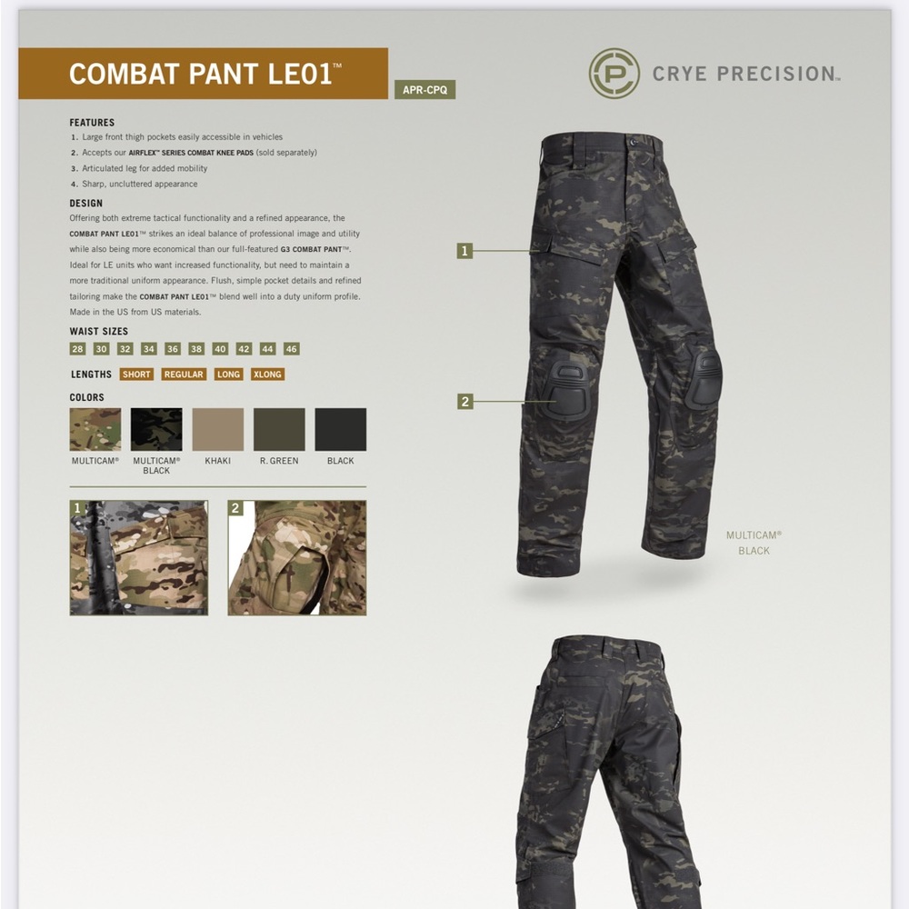 Crye precision combat pant LE01